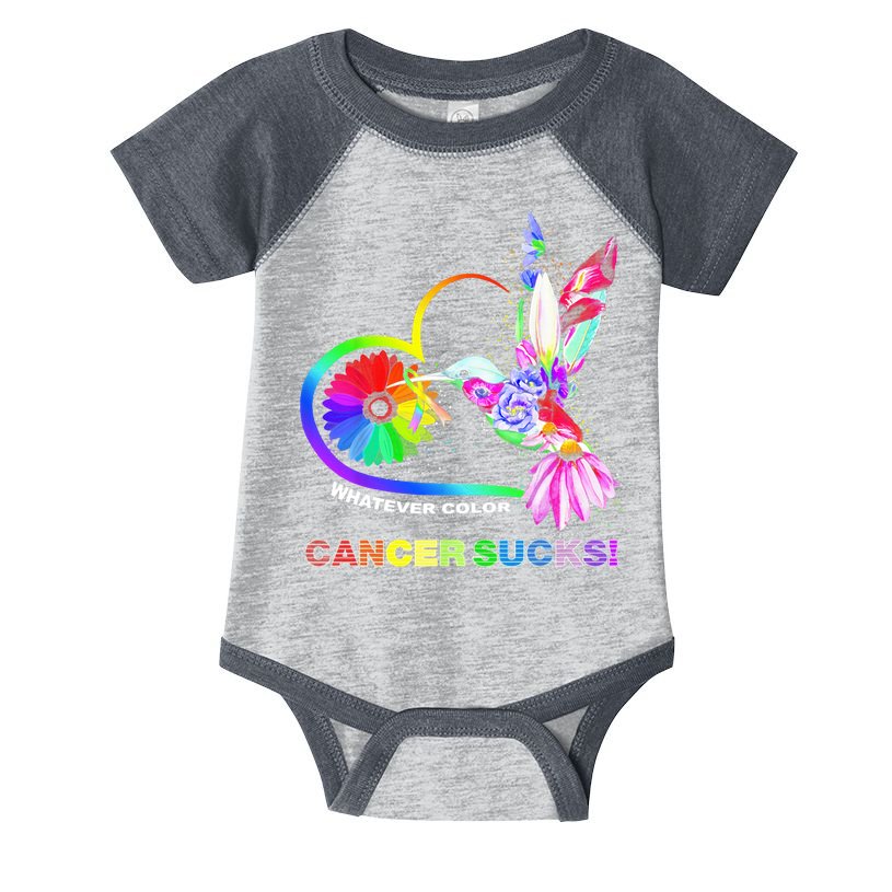 Hummingbird Whatever Color Cancer Sucks Fight Cancer Ribbons Infant Baby Jersey Bodysuit