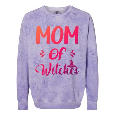 Halloween Witch Costume Mom Of Witches Magical Great Gift Colorblast Crewneck Sweatshirt