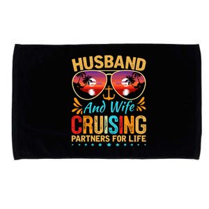 Husband Wife Cruising 2024 Cruise Vacation Couples Trip Microfiber Hand Towel