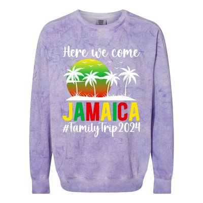 Here We Come Jamaica Family Trip 2024 Vacation Jamaica Colorblast Crewneck Sweatshirt