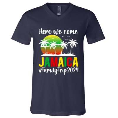 Here We Come Jamaica Family Trip 2024 Vacation Jamaica V-Neck T-Shirt