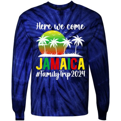 Here We Come Jamaica Family Trip 2024 Vacation Jamaica Tie-Dye Long Sleeve Shirt