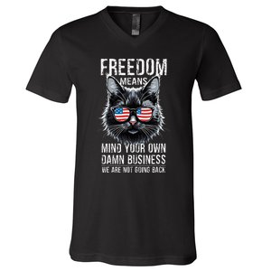 Harris Waltz Cat Lady Walz Mind Your Own Damn Business V-Neck T-Shirt