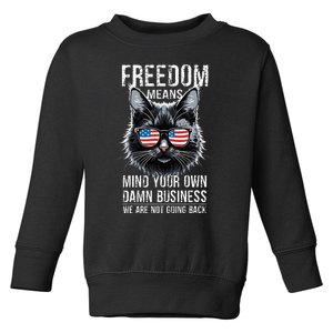 Harris Waltz Cat Lady Walz Mind Your Own Damn Business Toddler Sweatshirt