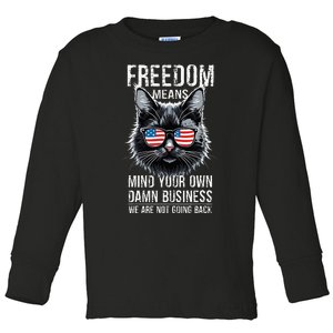 Harris Waltz Cat Lady Walz Mind Your Own Damn Business Toddler Long Sleeve Shirt