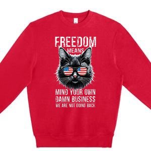 Harris Waltz Cat Lady Walz Mind Your Own Damn Business Premium Crewneck Sweatshirt