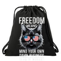 Harris Waltz Cat Lady Walz Mind Your Own Damn Business Drawstring Bag