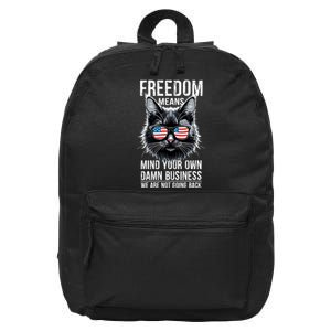 Harris Waltz Cat Lady Walz Mind Your Own Damn Business 16 in Basic Backpack