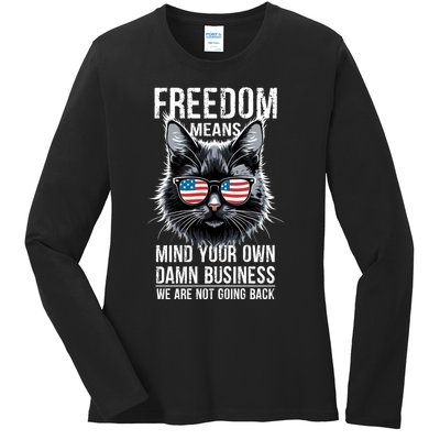 Harris Waltz Cat Lady Walz Mind Your Own Damn Business Ladies Long Sleeve Shirt