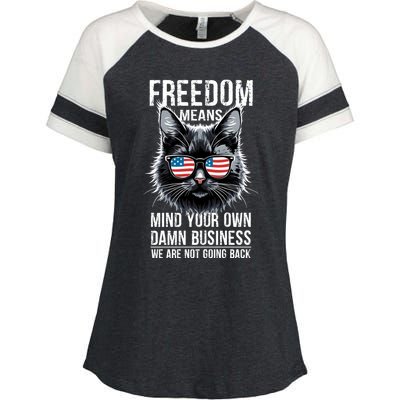 Harris Waltz Cat Lady Walz Mind Your Own Damn Business Enza Ladies Jersey Colorblock Tee