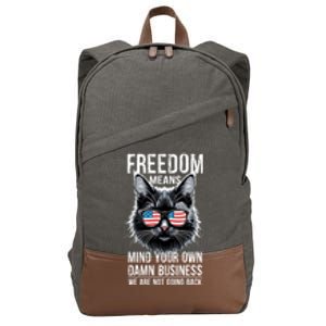 Harris Waltz Cat Lady Walz Mind Your Own Damn Business Cotton Canvas Backpack