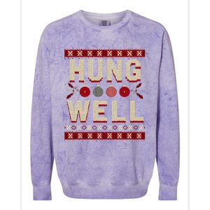 Hung Well Christmas Stocking RaunchyS Hung Well Colorblast Crewneck Sweatshirt