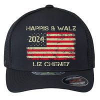 Harris Walz Cheney 2024 Thank You Liz Democracy Election Flexfit Unipanel Trucker Cap