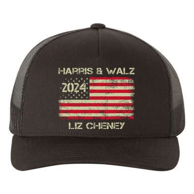 Harris Walz Cheney 2024 Thank You Liz Democracy Election Yupoong Adult 5-Panel Trucker Hat