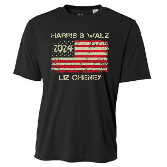 Harris Walz Cheney 2024 Thank You Liz Democracy Election Cooling Performance Crew T-Shirt