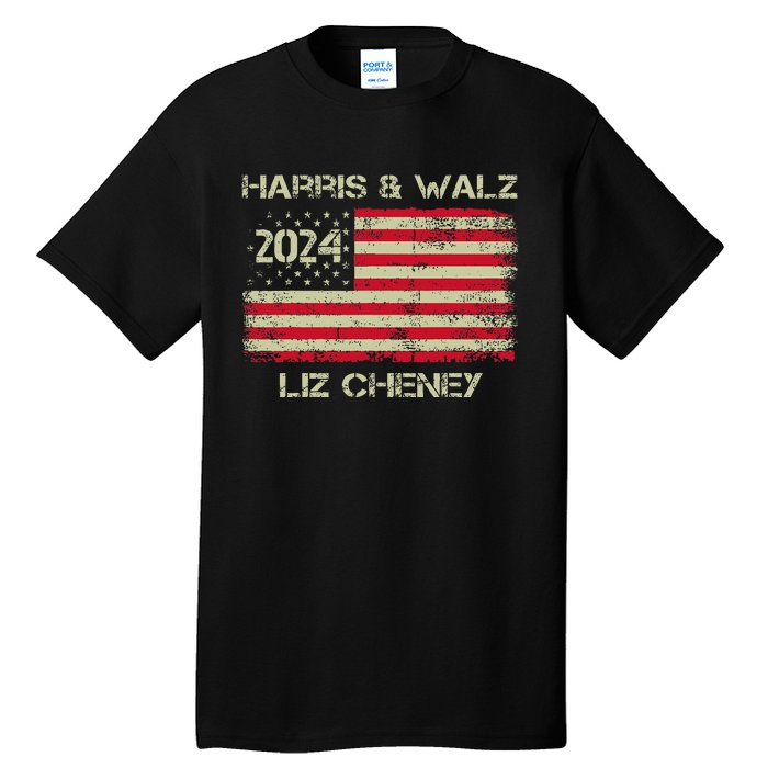 Harris Walz Cheney 2024 Thank You Liz Democracy Election Tall T-Shirt