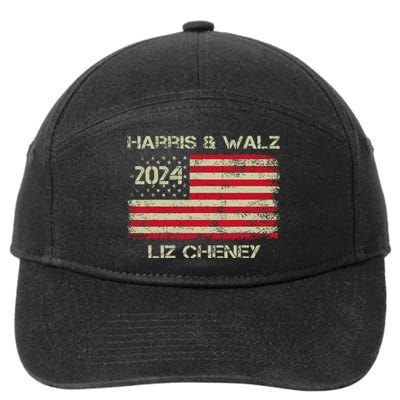 Harris Walz Cheney 2024 Thank You Liz Democracy Election 7-Panel Snapback Hat