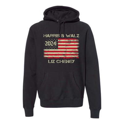 Harris Walz Cheney 2024 Thank You Liz Democracy Election Premium Hoodie