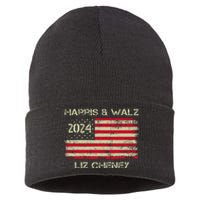 Harris Walz Cheney 2024 Thank You Liz Democracy Election Sustainable Knit Beanie