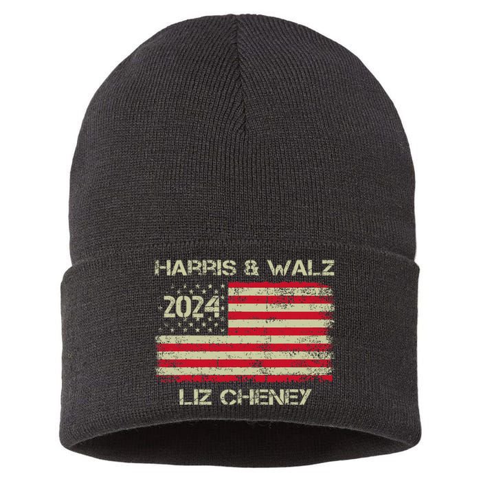 Harris Walz Cheney 2024 Thank You Liz Democracy Election Sustainable Knit Beanie