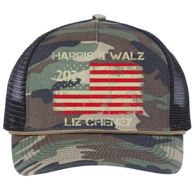 Harris Walz Cheney 2024 Thank You Liz Democracy Election Retro Rope Trucker Hat Cap