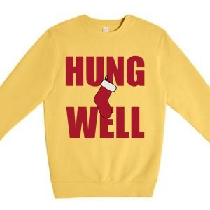 Hung Well Christmas Shock Xmas Present Winter Holiday Premium Crewneck Sweatshirt