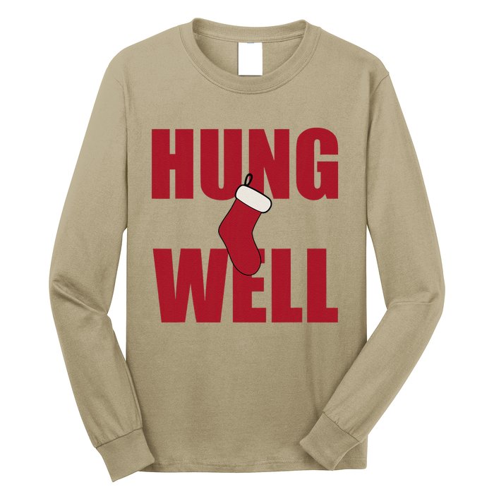 Hung Well Christmas Shock Xmas Present Winter Holiday Long Sleeve Shirt