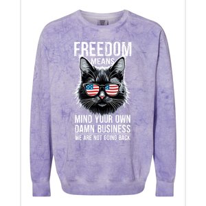 Harris Waltz Cat Lady Walz Mind Your Own Damn Business Colorblast Crewneck Sweatshirt