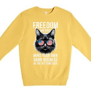 Harris Waltz Cat Lady Walz Mind Your Own Damn Business Premium Crewneck Sweatshirt