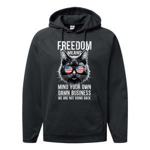 Harris Waltz Cat Lady Walz Mind Your Own Damn Business Performance Fleece Hoodie