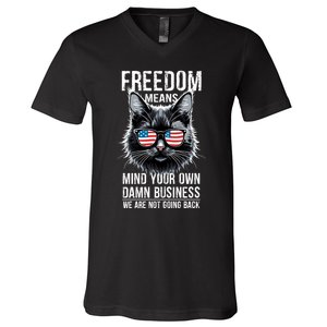 Harris Waltz Cat Lady Walz Mind Your Own Damn Business V-Neck T-Shirt