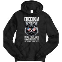 Harris Waltz Cat Lady Walz Mind Your Own Damn Business Tie Dye Hoodie