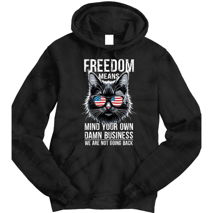 Harris Waltz Cat Lady Walz Mind Your Own Damn Business Tie Dye Hoodie