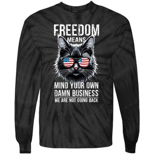 Harris Waltz Cat Lady Walz Mind Your Own Damn Business Tie-Dye Long Sleeve Shirt