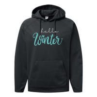 Hello Winter Cute Holiday Performance Fleece Hoodie