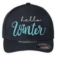 Hello Winter Cute Holiday Flexfit Unipanel Trucker Cap