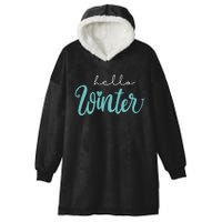 Hello Winter Cute Holiday Hooded Wearable Blanket