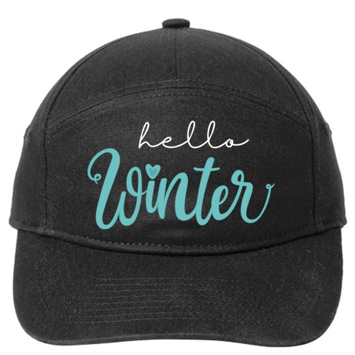 Hello Winter Cute Holiday 7-Panel Snapback Hat