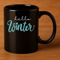 Hello Winter Cute Holiday 11oz C Handle Ceramic Mug