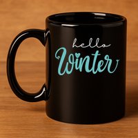 Hello Winter Cute Holiday 11oz C Handle Ceramic Mug
