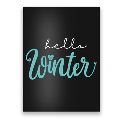 Hello Winter Cute Holiday Poster