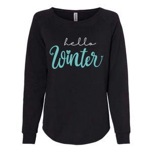 Hello Winter Cute Holiday Womens California Wash Sweatshirt