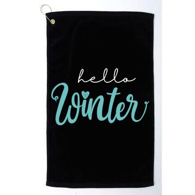 Hello Winter Cute Holiday Golf Towel