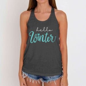 Hello Winter Cute Holiday Women's Knotted Racerback Tank