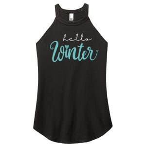 Hello Winter Cute Holiday Women's Perfect Tri Rocker Tank