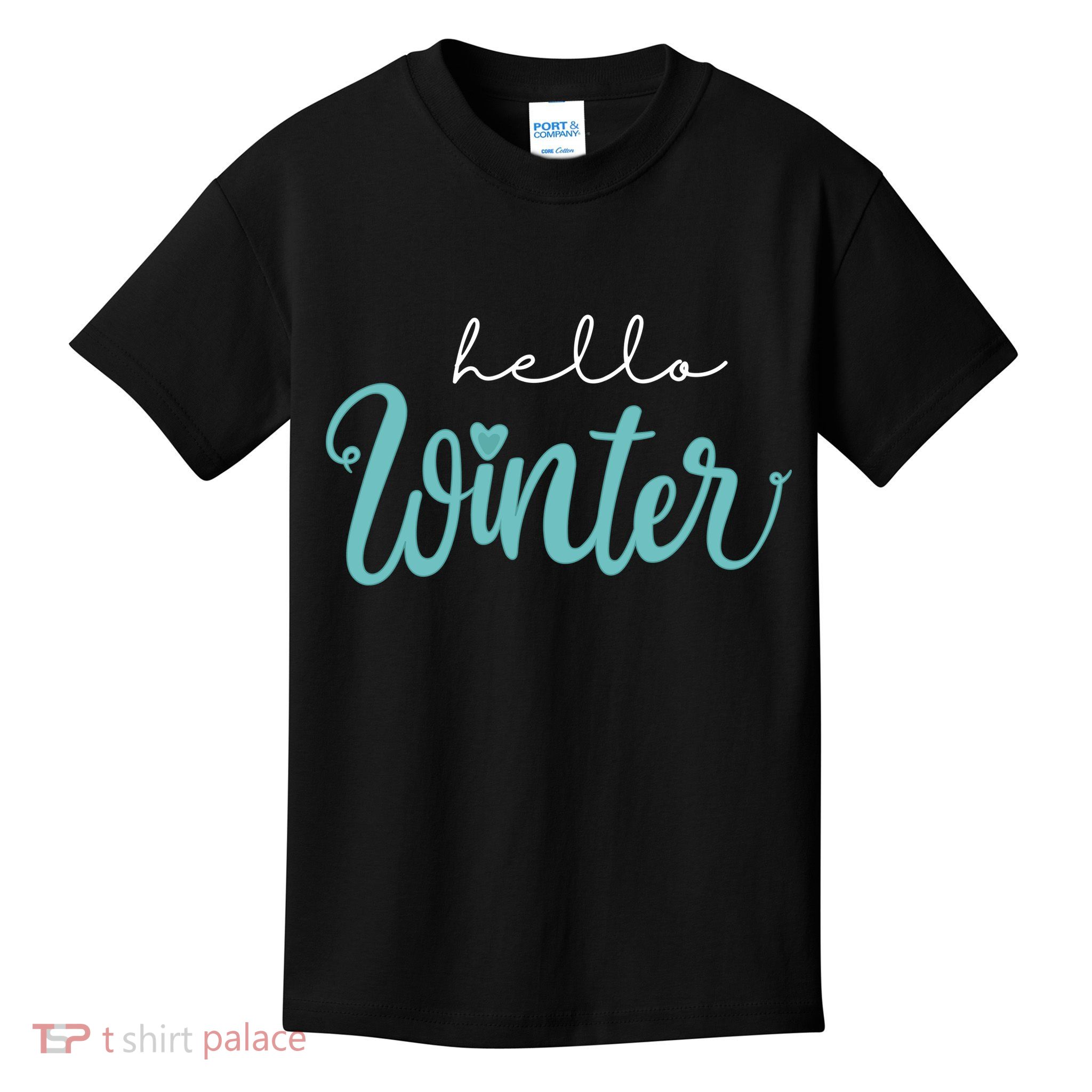 Hello Winter Cute Holiday Kids T-Shirt