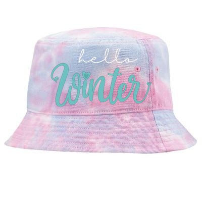 Hello Winter Cute Holiday Tie-Dyed Bucket Hat