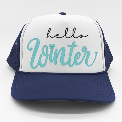 Hello Winter Cute Holiday Trucker Hat