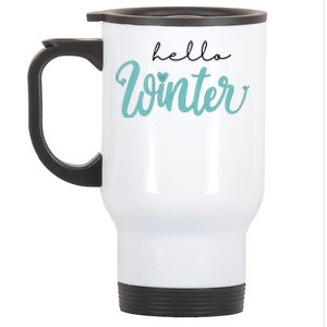 Hello Winter Cute Holiday Stainless Steel Travel Mug