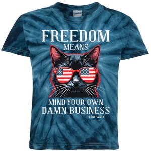 Harris Waltz Cat Lady Walz Mind Your Own Damn Business Kids Tie-Dye T-Shirt